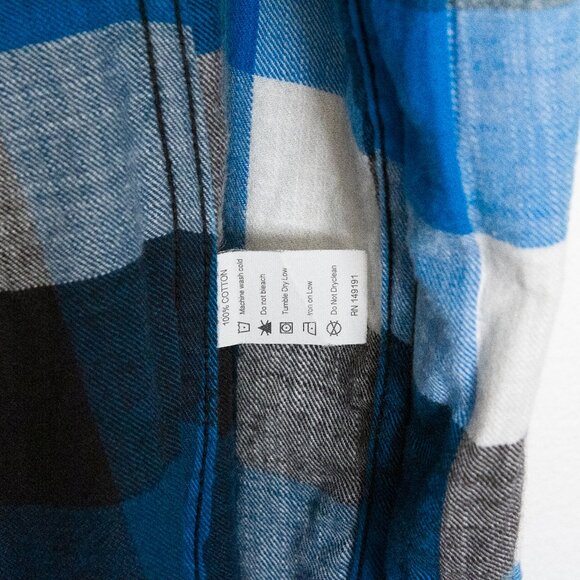 Topo Designs Womens Plaid Flannel Work Shirt Blue & White Size Small - Picture 8 of 12